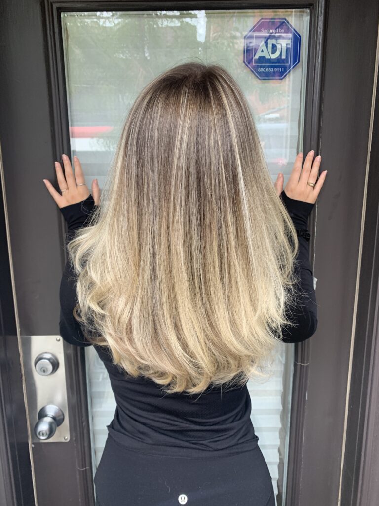 blonde balayage at tatiana hair salon in Toronto. 